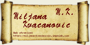 Miljana Kvačanović vizit kartica